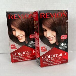 Revlon Colorsilk Hair Color Permanent Dye Keratin 47 Medium Rich Brown Lot of 2
